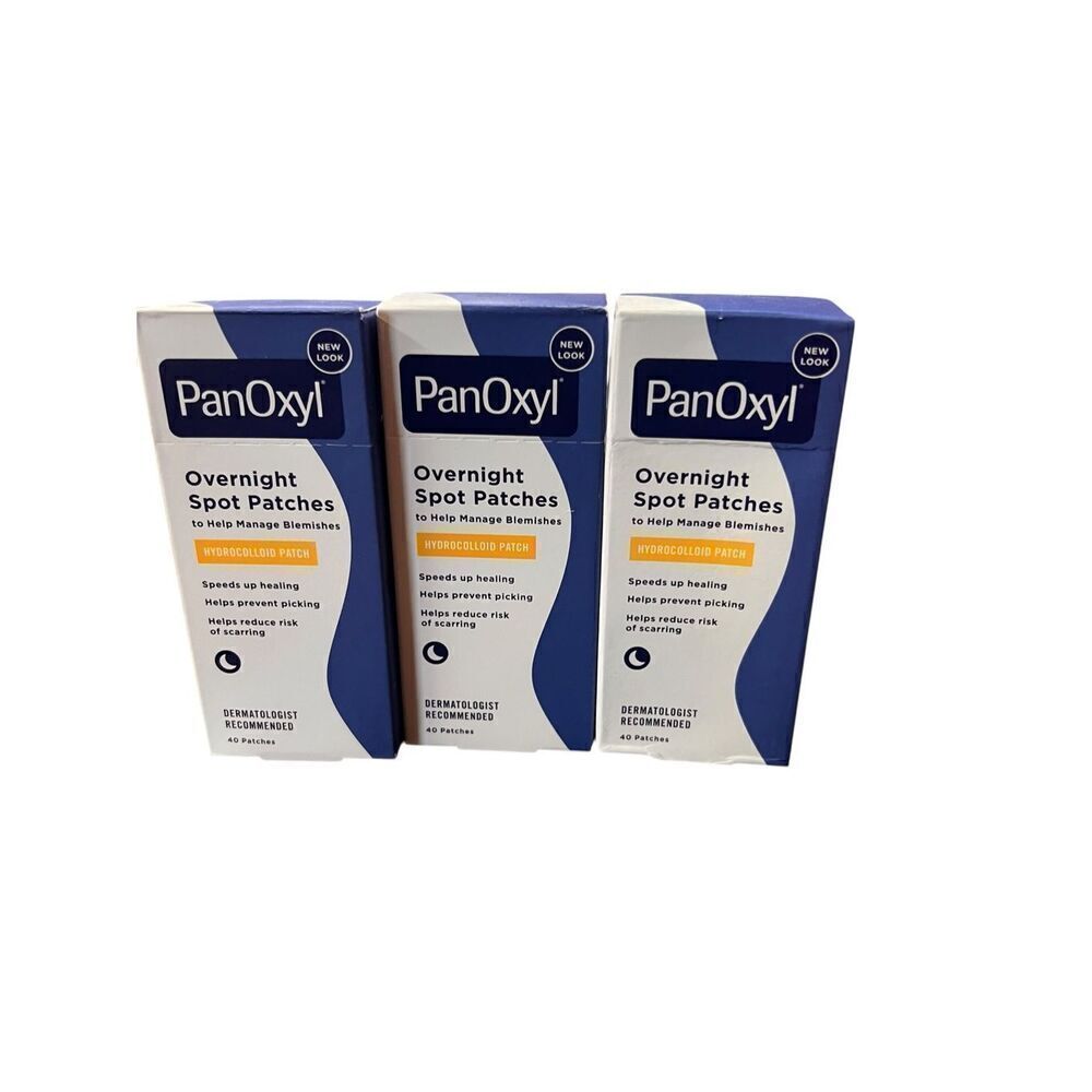 3 PanOxyl PM Overnight Spot Patches - 40 Clear Patches Each (3 Pack) - 120 Total